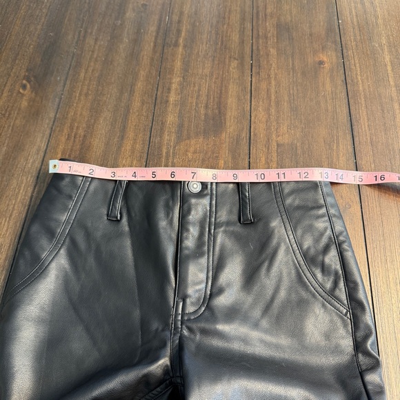 We The Free Faux Leather Pants Black High Rise Straight Leg Size 28 Fits 26 - Picture 10 of 15
